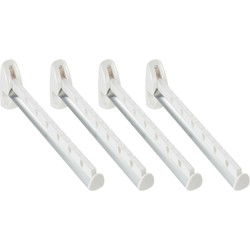 Leifheit Kledinghaak - 4x - inklapbaar - kunststof - wit - 31 cm - Kledinghangers