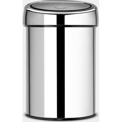 Touch Bin afvalemmer, 3 liter, kunststof binnenemmer - Brilliant Steel