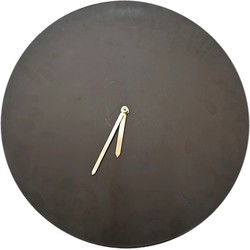 Klok rond Moon zwart alu 38x38x5 cm