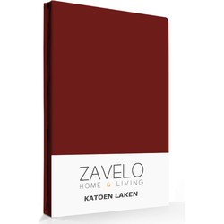 Zavelo Laken Basics Bordeaux (Katoen)-Lits-jumeaux (240x260 cm)