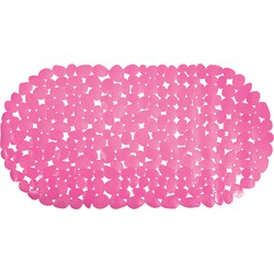 MSV Douche/bad anti-slip mat - badkamer - pvc - fuchsia roze - 35 x 68 cm - Badmatjes