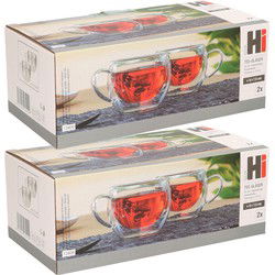 Theeglazen/koffieglazen -6x - dubbelwandig - 250 ml/25 cl - Koffie- en theeglazen