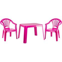 Kunststof kindertuinset tafel met 2 stoelen roze - Kinderstoelen