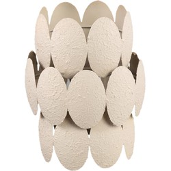 PTMD Windlicht Tiyron - 21x21x27 cm - Ijzer - Creme