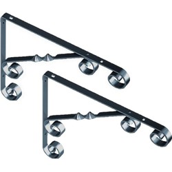 6x Metalen plankendragers Jutta zwart 23 x 18 cm - Plankdragers