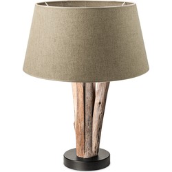 Home sweet home tafellamp Bindy houten takken & lampenkap Melrose - taupe