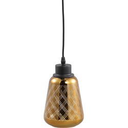 PTMD Doreen Hanglamp - 14 x 14 x 23 cm - Glas - Goud