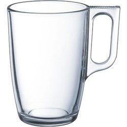 Luminarc Theeglazen - 12x stuks - glas - met oor - 320 ml - theekopjes - Koffie- en theeglazen