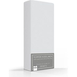 Romanette Double Jersey Topper Hoeslaken Silver-160/180 x 200/210/220 cm