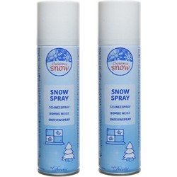 2x stuks milieuvriendelijke sneeuwspray / spuitsneeuw spuitbussen van 150 ml - Decoratiesneeuw