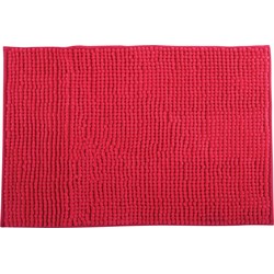 MSV Badkamerkleed/badmat voor op de vloer - fuchsia roze - 60 x 90 cm - Microvezel - Badmatjes