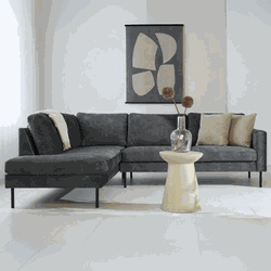 Hoekbank Gaya velvet antraciet links