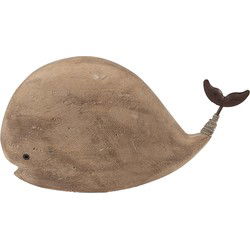Clayre & Eef Decoratie Beeld Walvis Bruin Hout