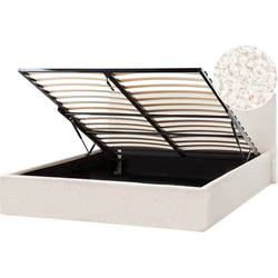 Beliani ORBEY - Tweepersoonsbed-Wit-Bouclé