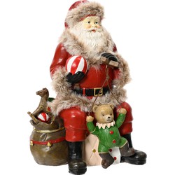 Kerstman polyresin l9.7b13h19 cm rood kerst