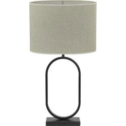 Tafellamp Jamiri/Breska Ovaal - Zwart/Parel wit - Ø17,5x74cm