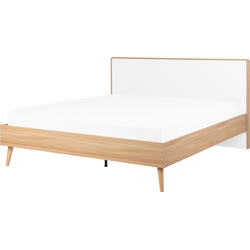 SERRIS - Tweepersoonsbed - Wit - 140 x 200 cm - Vezelplaat