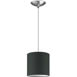 Moderne hanglamp Bling - antraciet - verlichtingspendel Basic inclusief lampenkap 16/16/15cm - pendel lengte 100 cm - geschikt voor E27 LED lamp - Pendellamp geschikt voor woonkamer, slaapkamer, keuken