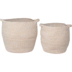 Aurelia katoenen manden beige - set van 2