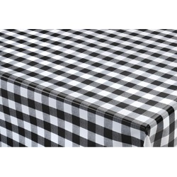 Tafelzeil/tafelkleed boeren ruit zwart/wit 140 x 180 cm - Tafelzeilen