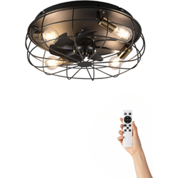 Plafondventilator Sam met verlichting – Ø48cm – 3 snelheden – Afstandsbediening – Zwart