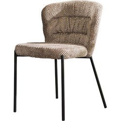 Eetkamerstoel Stof/Textiel Taupe - Exl. Armleuning - 56x59x79cm - Set van 2