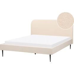 Beliani FLAYAT - Tweepersoonsbed-Beige-Bouclé