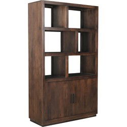 Livingfurn - Vitrinekast Jaxx Brown 120cm - Mangohout