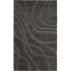 Safavieh Shaggy Indoor Woven Area Rug, Florida Shag Collection, SG471, in Grey & Grey, 99 X 160 cm