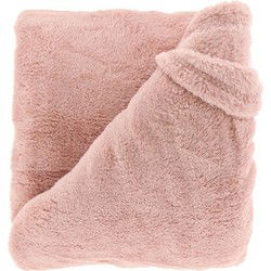 Unique Living plaid/deken Justin - oud roze - polyester - 150 x 200 cm - Plaids