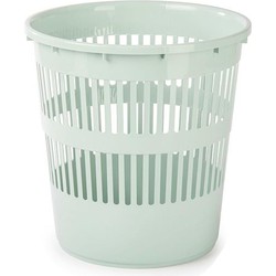 Plasticforte Afvalbak/vuilnisbak/kantoor prullenbak - plastic - mintgroen - 28 cm - Prullenmanden