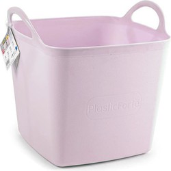 PlasticForte Kuip/emmer/wasmand - flexibel - roze - 43 liter - vierkant - kunststof - Wasmanden