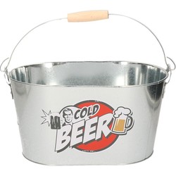 Metalen bier en drank koelemmer Cold Beer - IJsemmers