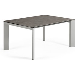 Kave Home - Axis uitschuifbare keramische tafel met grijze stalen poten 160 (220) cm