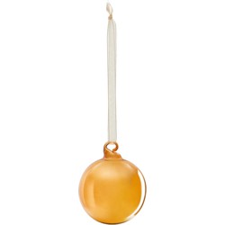 Kave Home - Set van 3 kleine oranje glazen Aucan-kerstballen