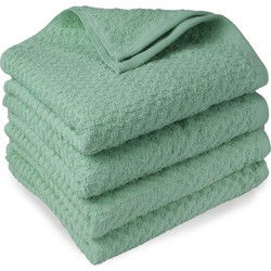 DoubleDry Handdoekenset - Popcorn Weave - 4 Stuks - 70x140 cm - 100% Katoen - OEKO-TEX Made in Green - Groen
