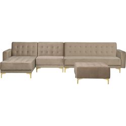 Beliani ABERDEEN - Modulaire Sofa-Beige-Fluweel