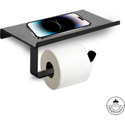 4bathroomz® Toiletrolhouder met planchet voor telefoon - wc rolhouder