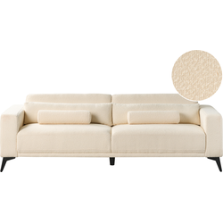 Beliani ANGE - Driezitsbank-Wit-Bouclé
