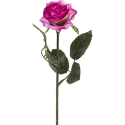 Emerald Kunstbloem roos Simone - fuchsia - 45 cm - decoratie bloemen - Kunstbloemen