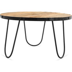 Benoa Teagues Wood & Iron Coffee Table Rough Mango 80x45 cm