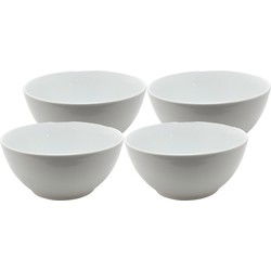 Svenska Living Kommetjes/schaaltjes - 4x - dessert - D18 cm - wit - Kommetjes