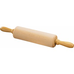 Kinder Deegroller rolstok met handvat - FSC® Beukenhout antikleef - 23x4.5x4.5 Cm - Deegrolstok kinderen - Rolgedeelte 11.5xØ4.5Cm