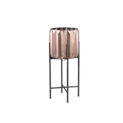 PTMD Bloempot Eleyza - 26x26x59 cm - Metaal - Koper