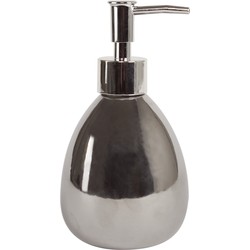 MSV Zeeppompje/dispenser - Kymi - keramiek - zilver kleur - 9 x 16 cm - 260 ml - Zeeppompjes