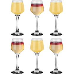 Glasmark Shotglaasjes/borrelglazen Likeur/wodka - transparant glas - 6x stuks - 75 ml - Drinkglazen