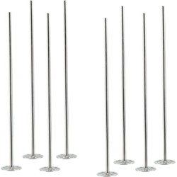 8x stuks Cocktailstampers/roerstaafjes RVS 21 cm - Herbruikbare cocktailroerders - Cocktailprikkers