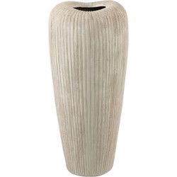 PTMD Bloempot Zinet - 16x16x38 cm - Keramiek - Taupe