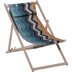 Houten strandstoel Chris flame yellow