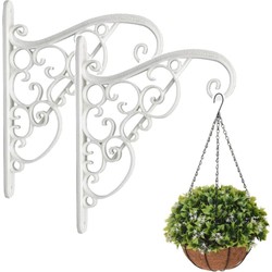Prosperplast Bloempothanger - 2x - kunststof - wit - 20 x 23 cm - Plantenbakken